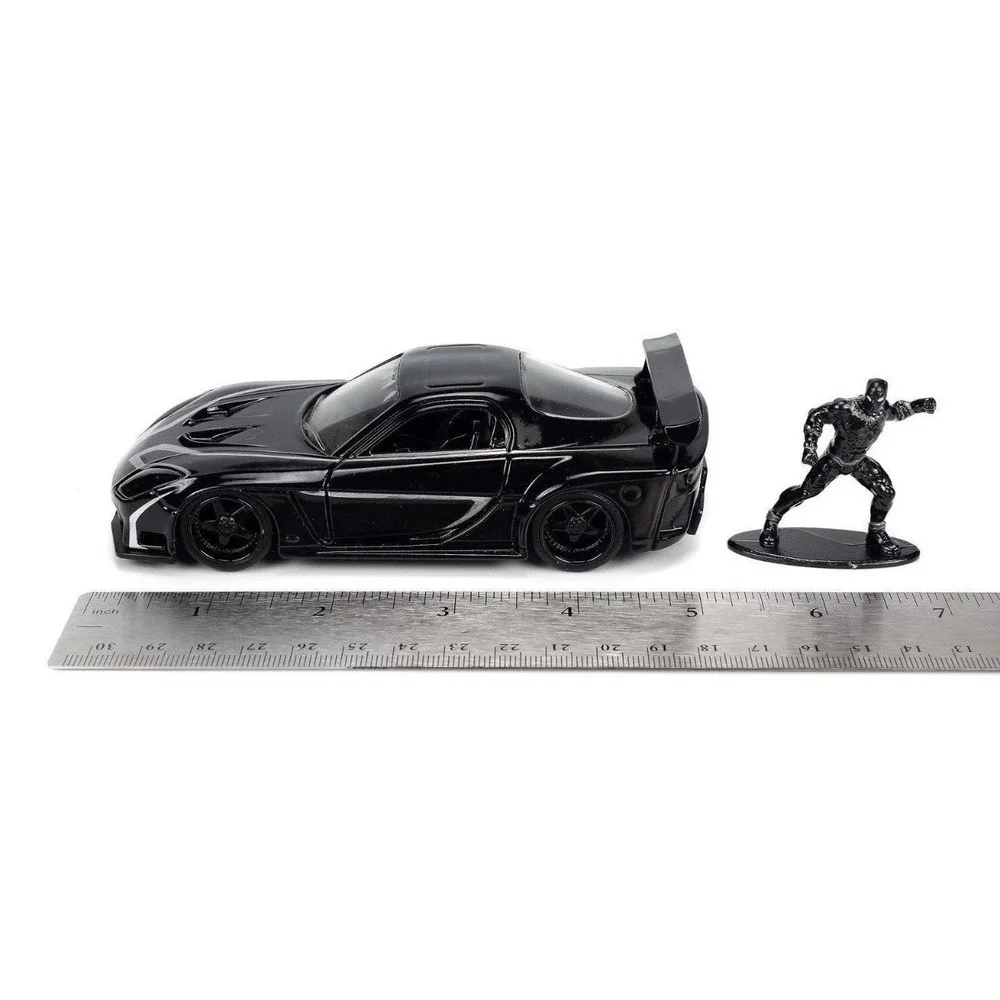 Marvel Avengers 1995 Mazda RX-7 with Black Panther Jada 33078 Diecast 1:32 New!